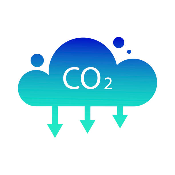 co2 구름, 어떤 목적을 위해 훌륭한 디자인. 공해 배출량을 줄입니다. 탄소 중립. 벡터 그림입니다. 스톡 이미지. eps 10. - c02 stock illustrations