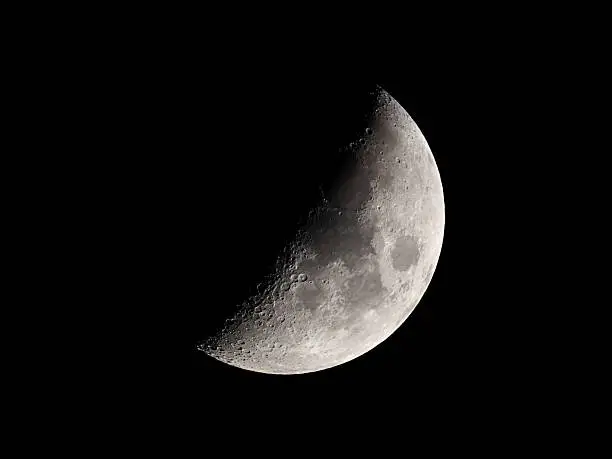 Astrophotography Photo of Half Full Moon