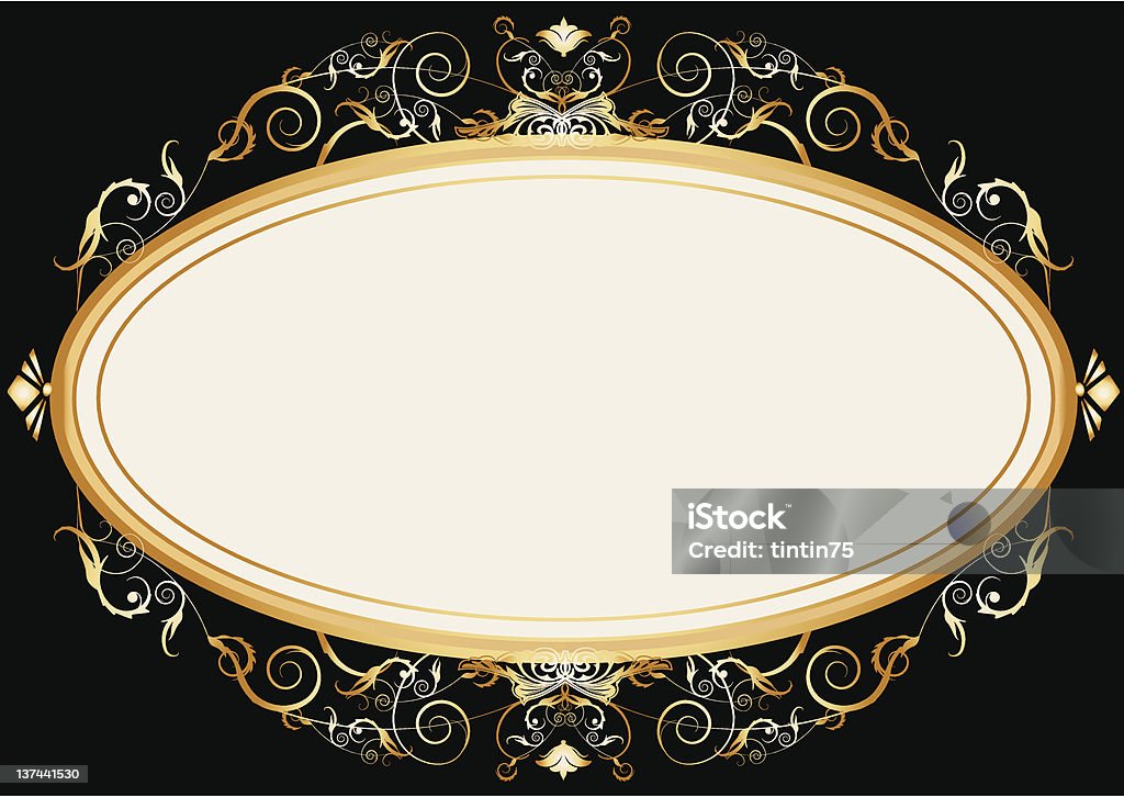 Moldura Oval de ouro retro - Royalty-free Artigo de Decoração arte vetorial