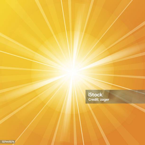 Sunshine Vector Background Stock Illustration - Download Image Now - Backgrounds, Sunbeam, Yellow