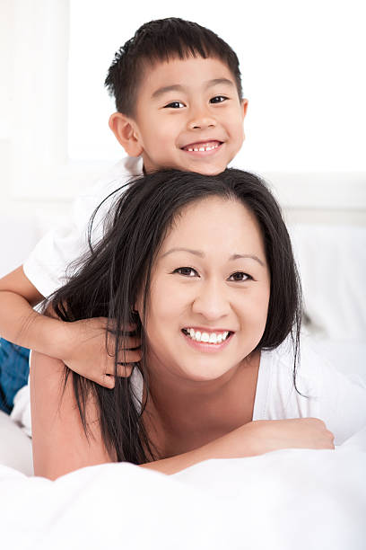 istock Mother and son bedroom portrait 137441918
