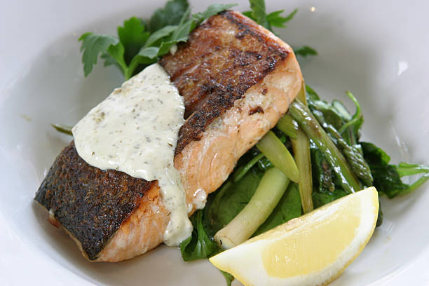 istock Grilled salmon and asparagus 137442488