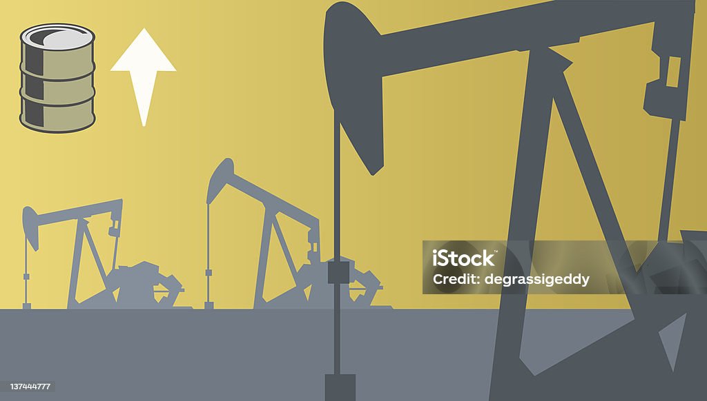 Yacimientos petrolíferos - arte vectorial de Barril de aceite libre de derechos