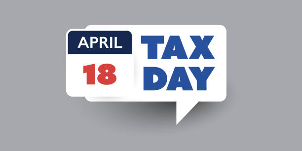 stockillustraties, clipart, cartoons en iconen met us tax day reminder - banner design template 2022 - april 2023