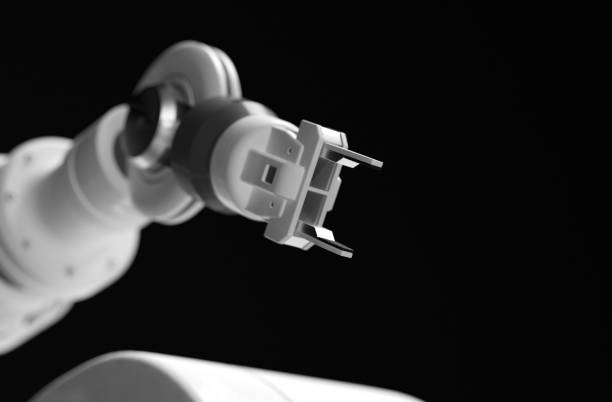 A new and innovative manufacturing robot for automated industries. Being presented in a studio environment.