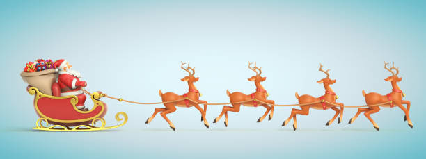 Reindeer race. Tongues put out.