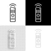 istock Remote control. Icon for design. Blank, white and black backgrounds - Line icon 1374455775