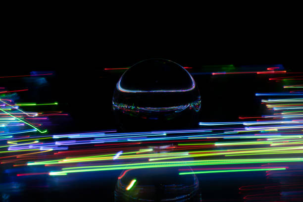 istock light painting with crystal ball, colored lights, light trails, abstract photos 1374470738