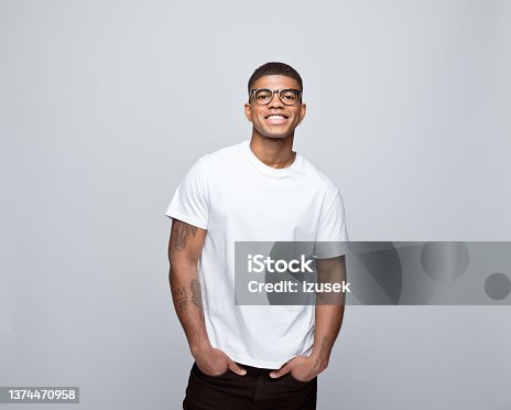 istock Portrait of cheerful young man 1374470958