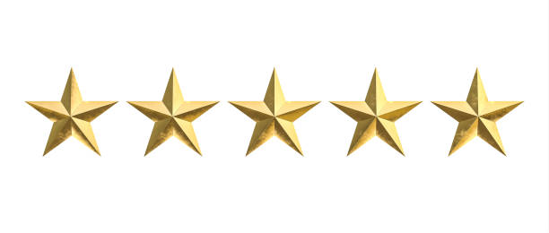 istock five gold stars on a white background. 1374473018