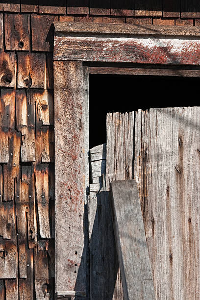 istock Door of a burned barn 137448071