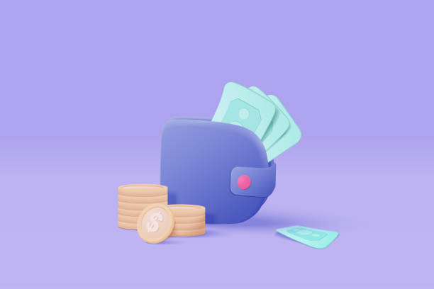 istock 3D vector money holding wallet, dollar coin on isolate background, online payment and money saving concept. 3d holding wallet for business, bank, finance, investment 1374484702