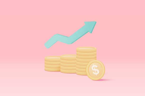 istock 3D money coin stacks and arrow up on pastel pink background. coin stack growing business isolate concept, 3d money vector for finance, investment, money earning growth illustration concept 1374485270