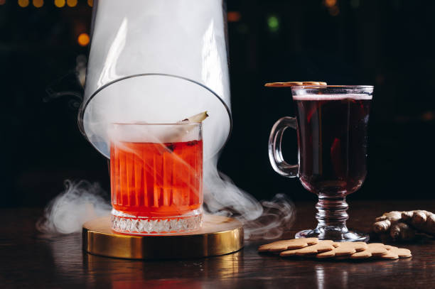 istock Smoked old fashioned cocktail and mulled wine 1374486370