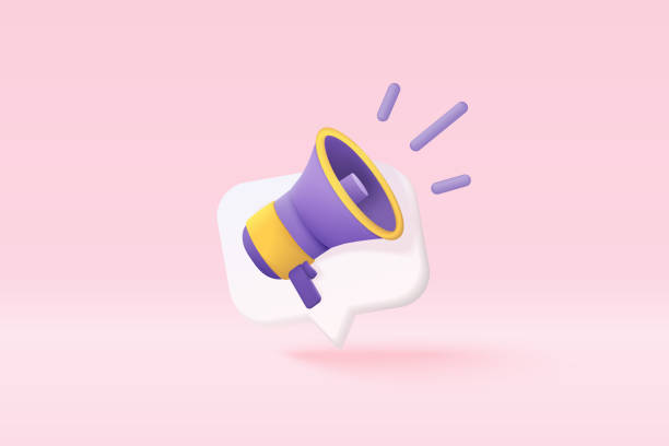 istock 3d megaphone speaker or loudspeaker bullhorn for announce promotion, megaphone loudhailer with microphone mockup , speakerphone 3d vector for alert and announcement on isolated background 1374487428