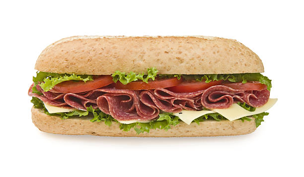 istock Large whole wheat salami & cheese sandwich 137448983