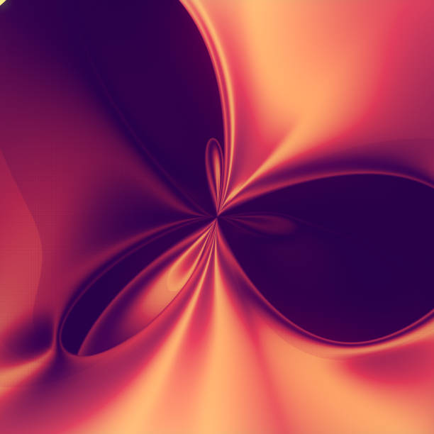 Abstract wavy colorful tunnel with glossy metallic surface. Modern pattern. Futuristic 3d rendering graphic concept, background design. Digital illustration