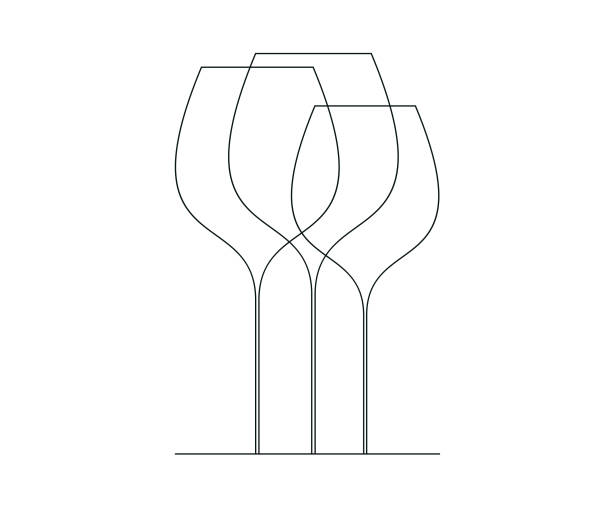 illustrazioni stock, clip art, cartoni animati e icone di tendenza di design bicchieri da vino - glass bar relaxation red