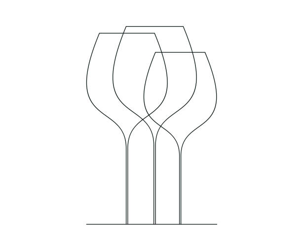 konstrukcja kieliszków do wina - glass bar relaxation red stock illustrations