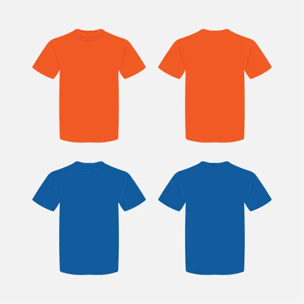 Vector illustration of Red and blue t-shirt Icon isolated flat design vector illustration.