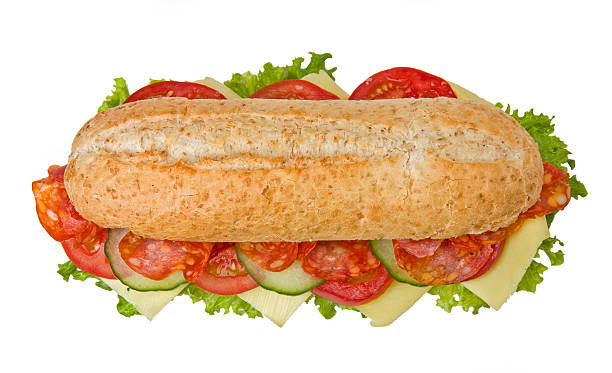 istock Salami Calabrese Sub, top view, isolated on white 137450971