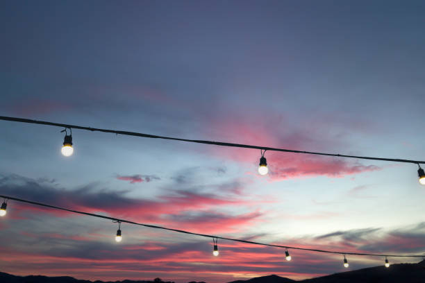 istock Vintage lamp decorative outdoor at sunset background 1374513208