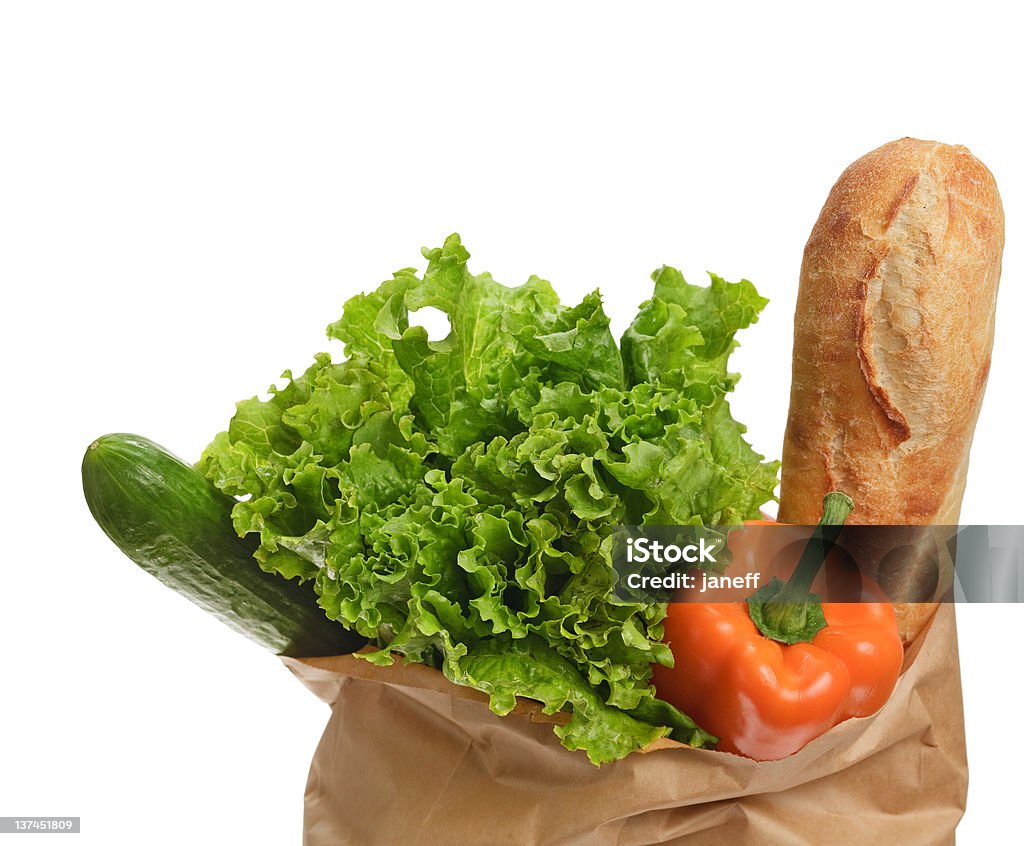Des courses dans un sac en papier - Photo de Aliment libre de droits