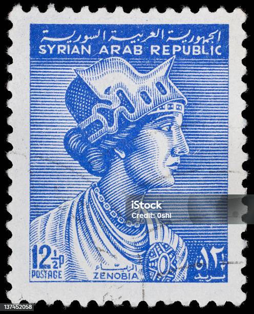 Syrian Postage Stamp Zenobia Stock Photo - Download Image Now - Postage Stamp, Syria, Queen - Royal Person