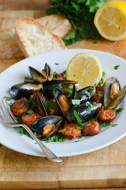 Mussels stock photo