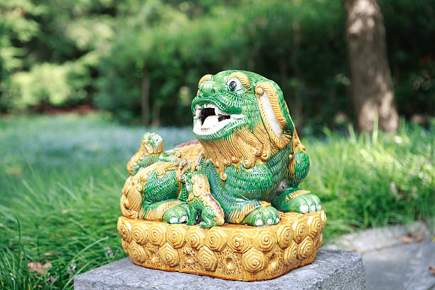 istock Chinese dog lawn ornament 137452248