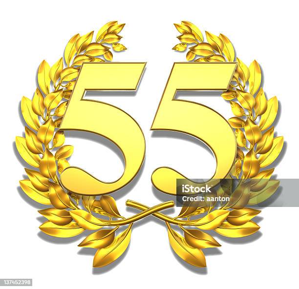 Number Fiftyfive Stock Photo - Download Image Now - Bay Tree, Coding, Gold - Metal