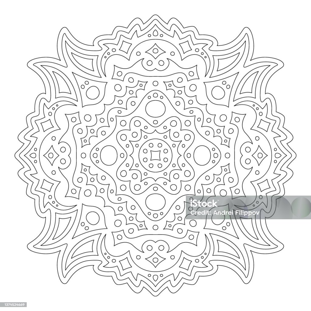 Line Drawing Pattern Coloring Line Art For Coloring Book With Single Pattern Stock Illustration ...