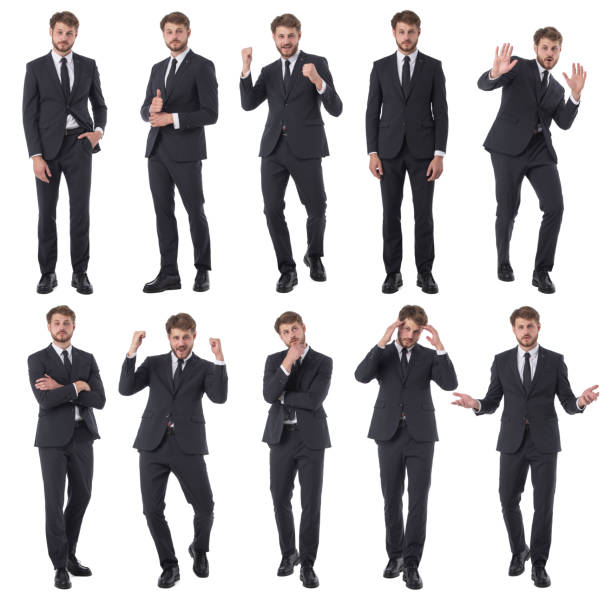 Business man portraits isolated stock photo