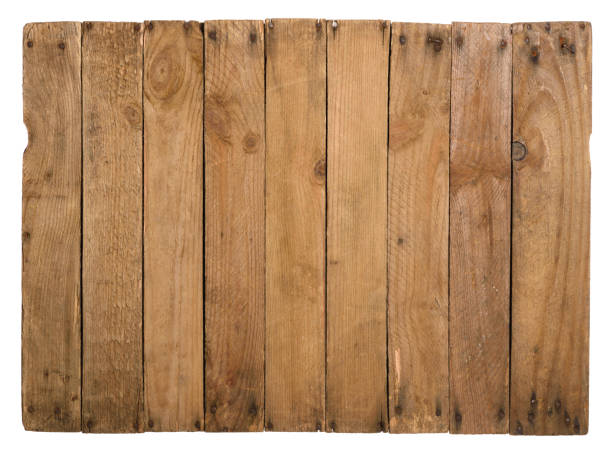 istock Wooden background texture made from old planks, isolated 1374571103