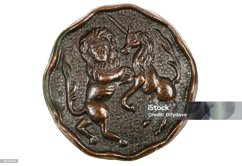 Boutons en Bronze de plus d'un Lion, Licorne - Photo de Bouton - Mercerie libre de droits