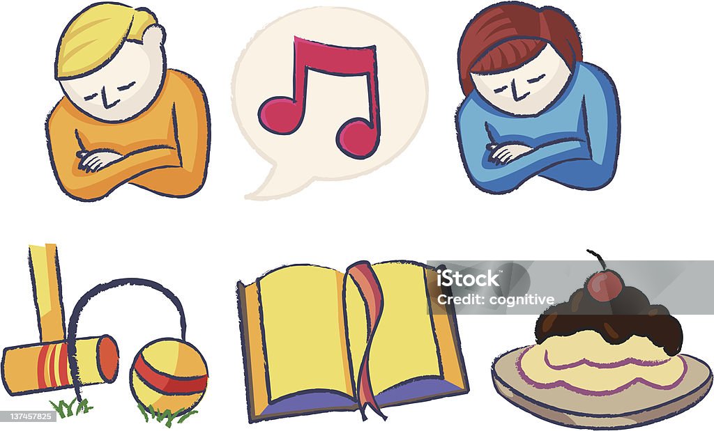 Family Night Icons Book stock vector