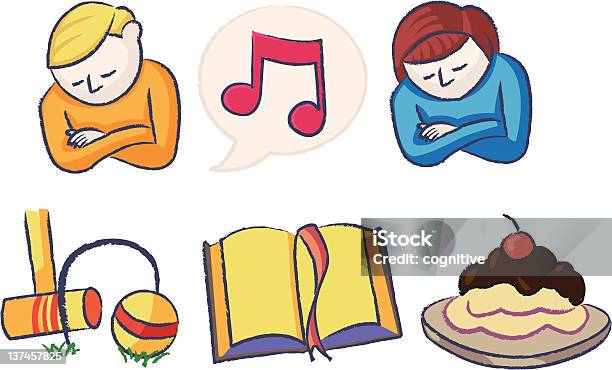 Family Night Icons Stock Illustration - Download Image Now - Book, Boys, Child
