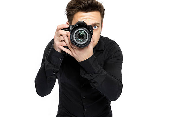 Young photographer stock photo
