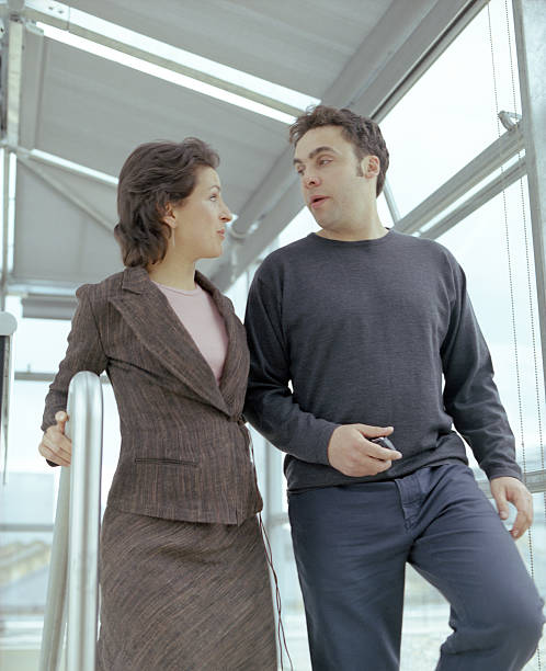 istock walking and chatting in the office 137458106