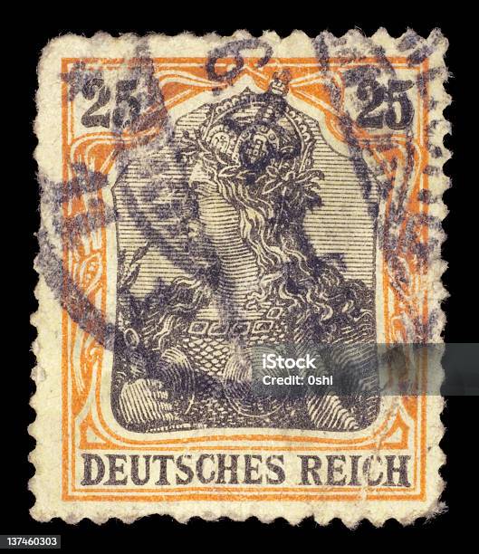 Sello Postal De Deutsches Reich Foto de stock y más banco de imágenes de Alemania - Alemania, Colección, Correo aéreo