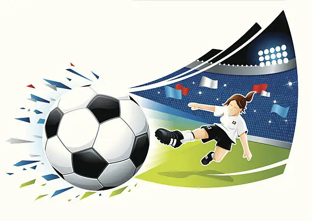 Vector illustration of Female goal scorer