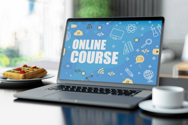 istock Online Course E-Learning Concept with Laptop in Living Room 1374619965