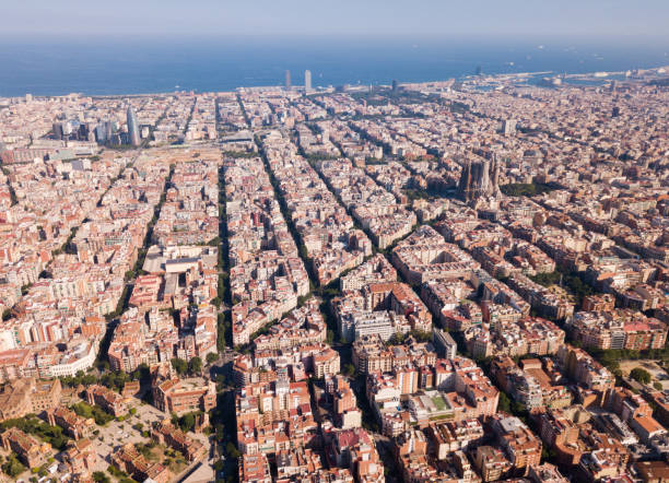 istock Aerial view of Barcelona districts 1374638857