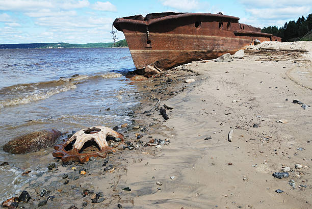 istock rusty ship on the shore of  Ob river in Russia 137463952