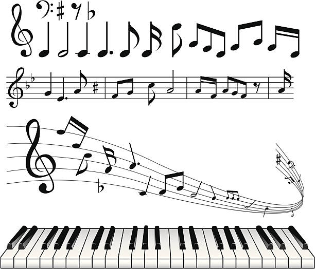 illustrations, cliparts, dessins animés et icônes de note de musique abstraite arrière-plan - music backgrounds musical note sheet music