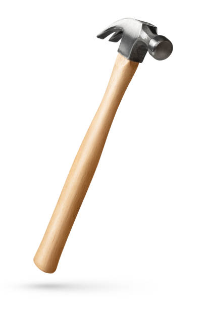 istock Metal hammer with wooden handle on white 1374644840