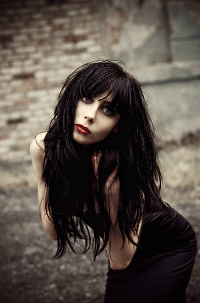 istock Beautiful goth girl among the ruins 137464649