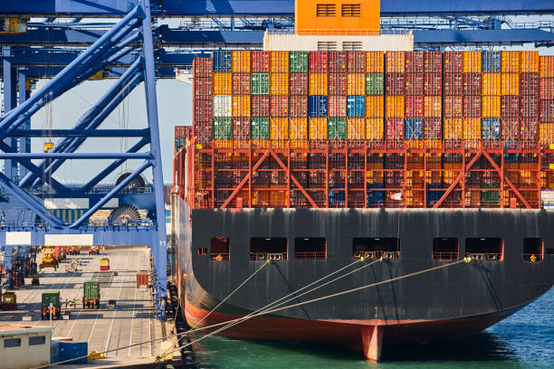 istock Containers on a vessel. Global market. Cargo shipping. Logistics 1374654859