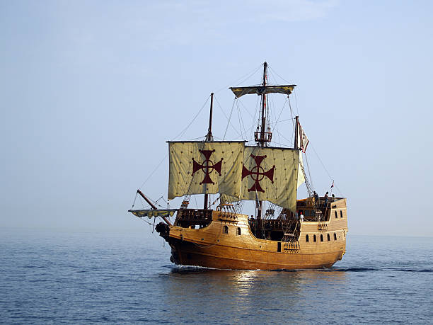 istock old battle ship at sea 137466703