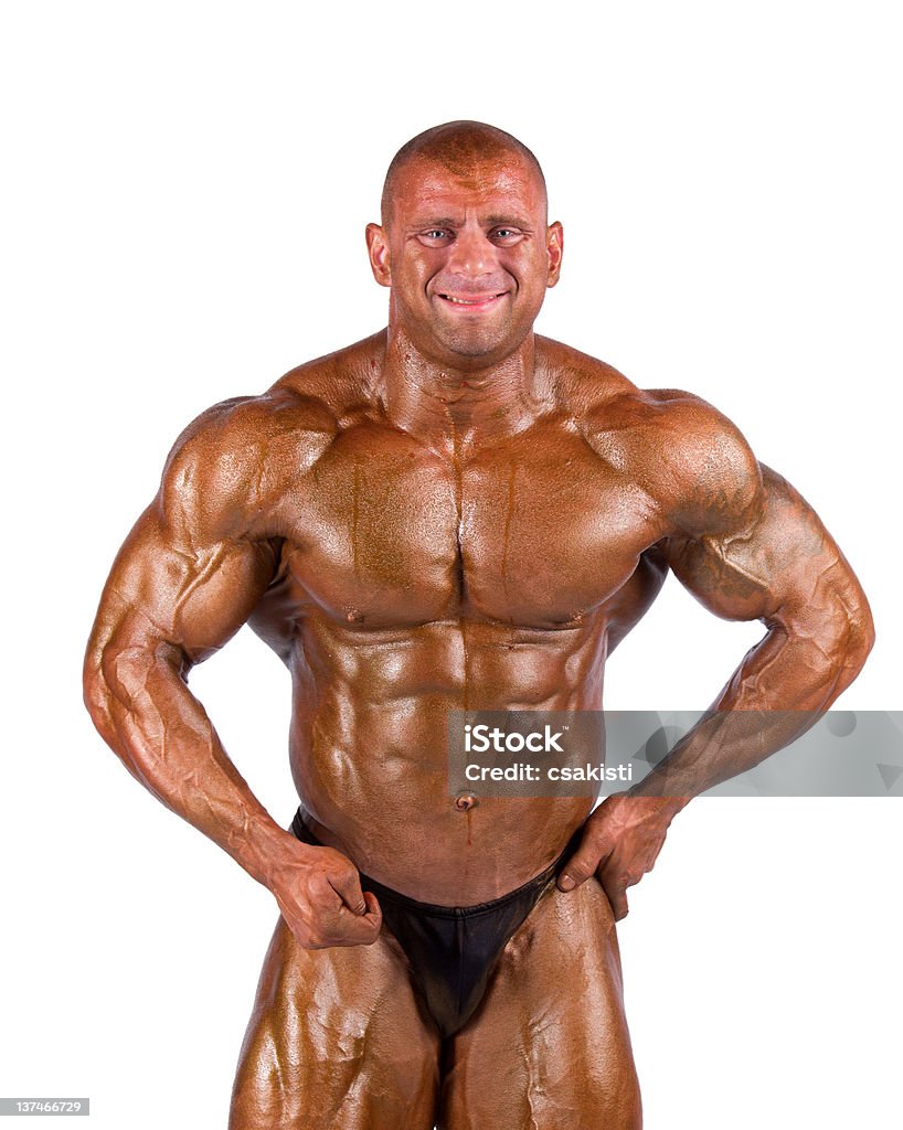 성과향상을 촉진하는 유연한 bodybuilder - 로열티 프리 근육질 체격 스톡 사진